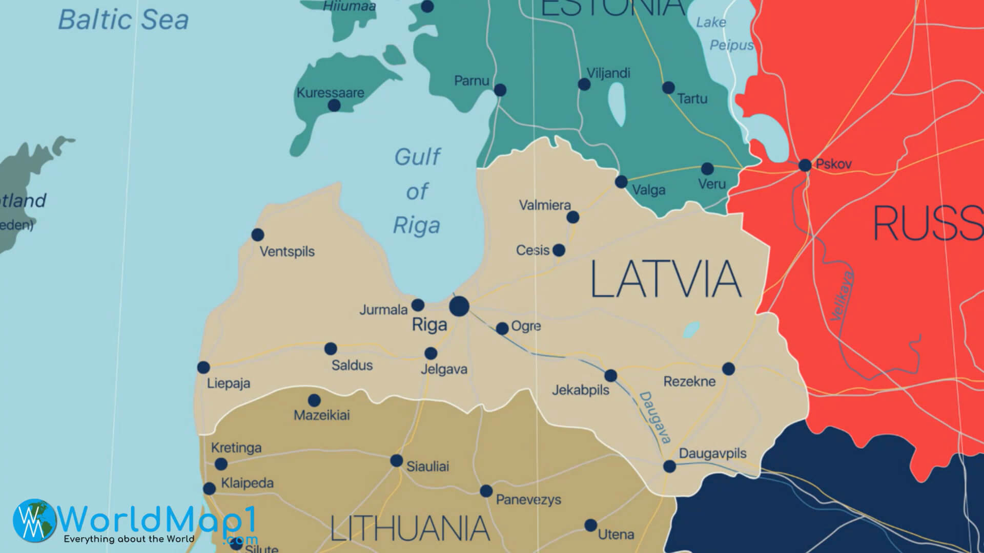 Lettland Karte Städte
